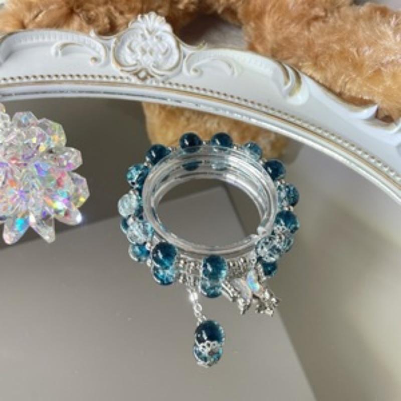 Luxury Glass Beads Crystal Bracelet For Women Fashion Butterfly Feather Tassel Pendant Bracelet Jewelry Accessories Gifts