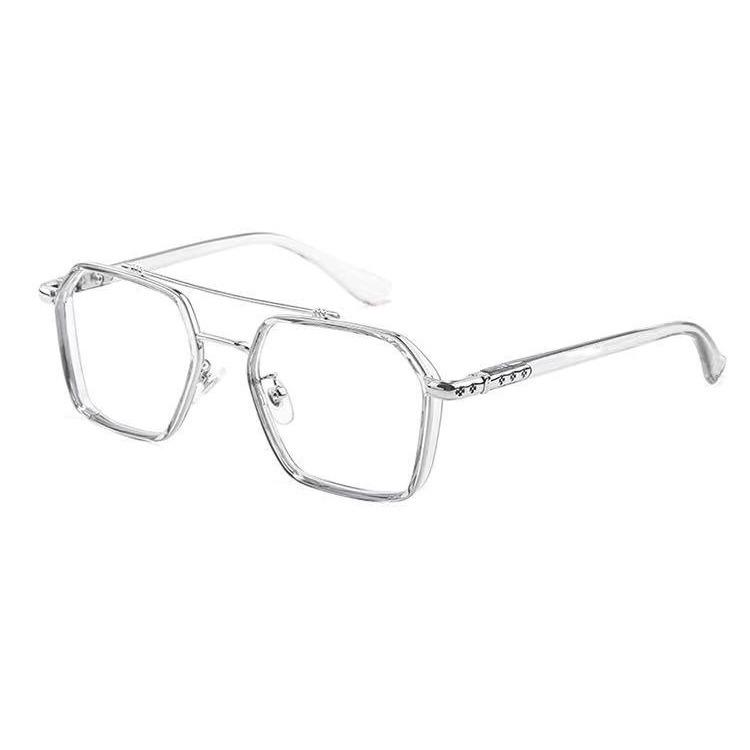 Double Beam Photochromic Anti-Blue Light Eyeglass Frames for Men & Women - Fits Myopia or Prescription Lenses