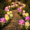 LED LED Solar Rose Lamp Rose Flower Waterproof Outdoor Solar Lights Sunlight Rechargeable Solar Lamp Garden Lighting