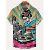 2026 Men's Summer Casual Short Sleeved Shirt Anime Characters Full Print Beach Vacation Versatile Shirt