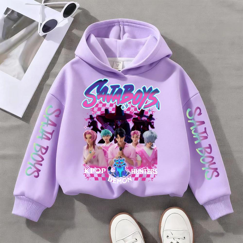 Kpop Witch Hunting Children's Clothing, Girls' Spring and Autumn Hoodies, Fashionable and Versatile Sportswear
