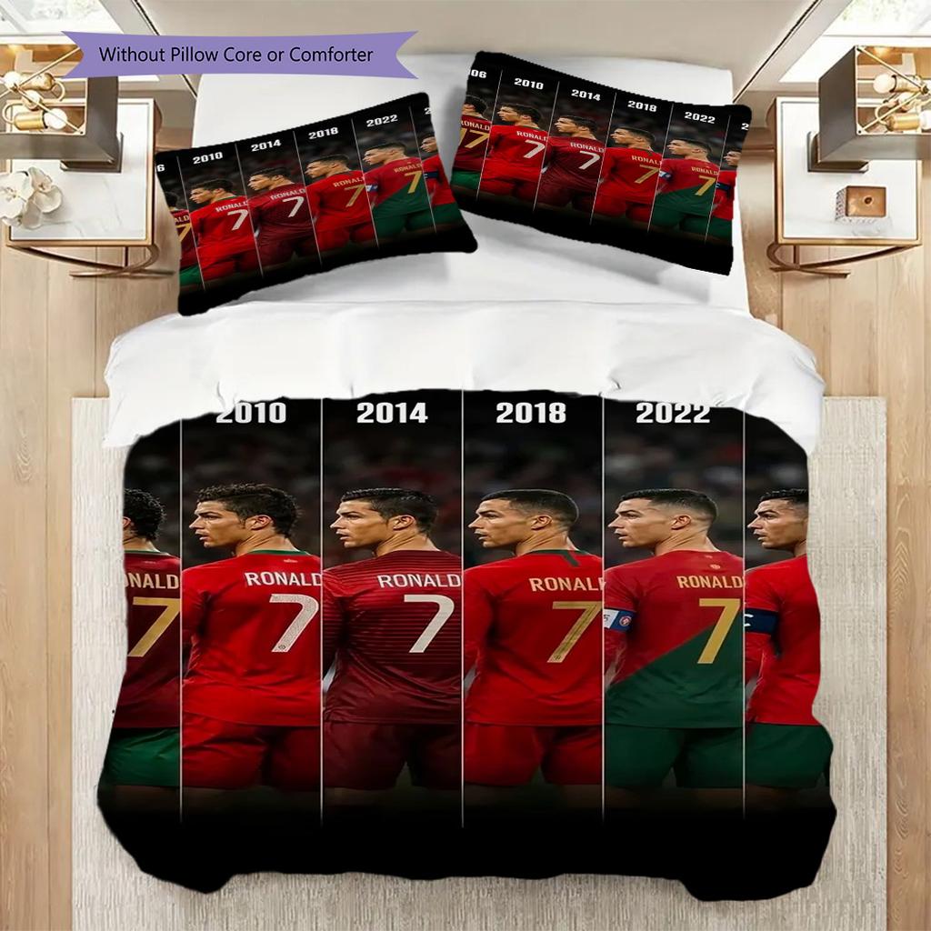 Ronaldo's Legacy Three-piece set (1 * duvet cover + 2 * pillowcase, without core) Soft and comfortable Duvet cover and pillowcase Bedding set