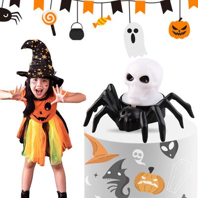 6 PCS Halloween Creepy Eyeball Spider Tea Lights Battery Operated LED Horror Spider Light for Party Kitchen Bedroom Table Window