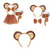 Monkey Ears Headband Tail Bow Tutu Animal Monkey Cosplay Costume for Kid Birthday Party Stage Performances