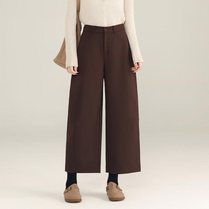 Mengshuya Women's High-Waist Loose Fit Ankle Pants