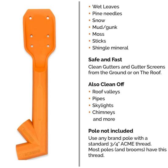 Gutter Cleaning Tool Gutter Maintenance Scoop Clean Gutters Screens from Ground or