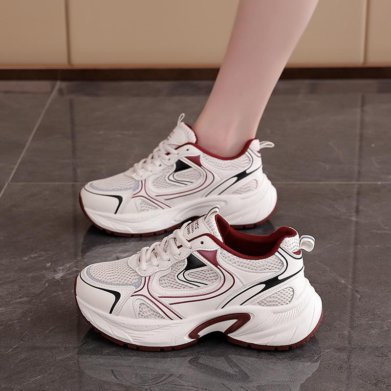 Popular Platform Dad Shoes Women's 2025 Spring New Popular Versatile Fried Street Sports Shoes Show Feet Small Women's Shoes 2116