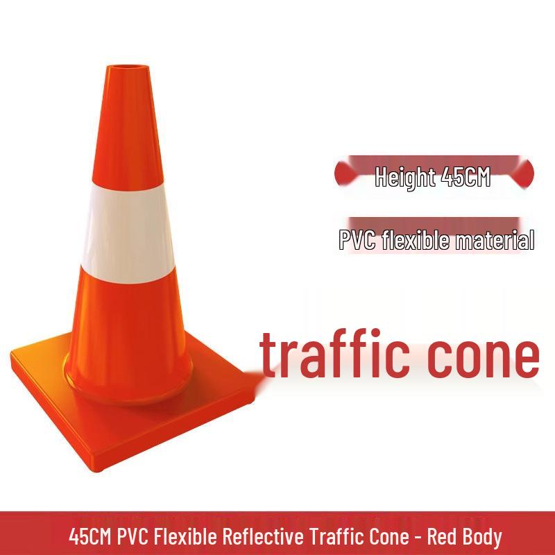 70cm PVC Reflective Traffic Cone - Road Safety Warning Cone & Barrier