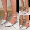 Shoe Stretcher Width Ladies Fashion Solid Color Pointed Toe Sandals Sequin Thin High Heel Shoes Zapatos De Mujer