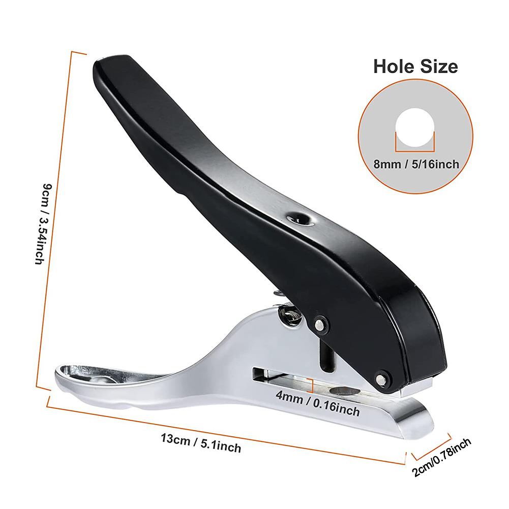Hand-held Circle Hole Punch, Single Round Paper Punch, For ID Cards PVC Cards Badge Photos, Solves Uneven Holes & Difficult