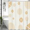 Modern Creative Geometric Yellow Shower Curtain, Bathroom Decorative Shower Curtain, Waterproof Shower Curtain with Hooks