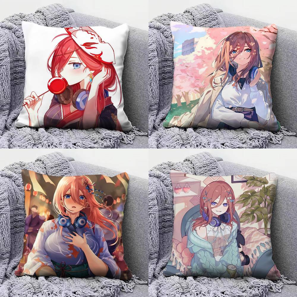 Miku Nakano toubun no hanayome Pillow Covers Home Sofa Cushion Covers and Aecorative Custom