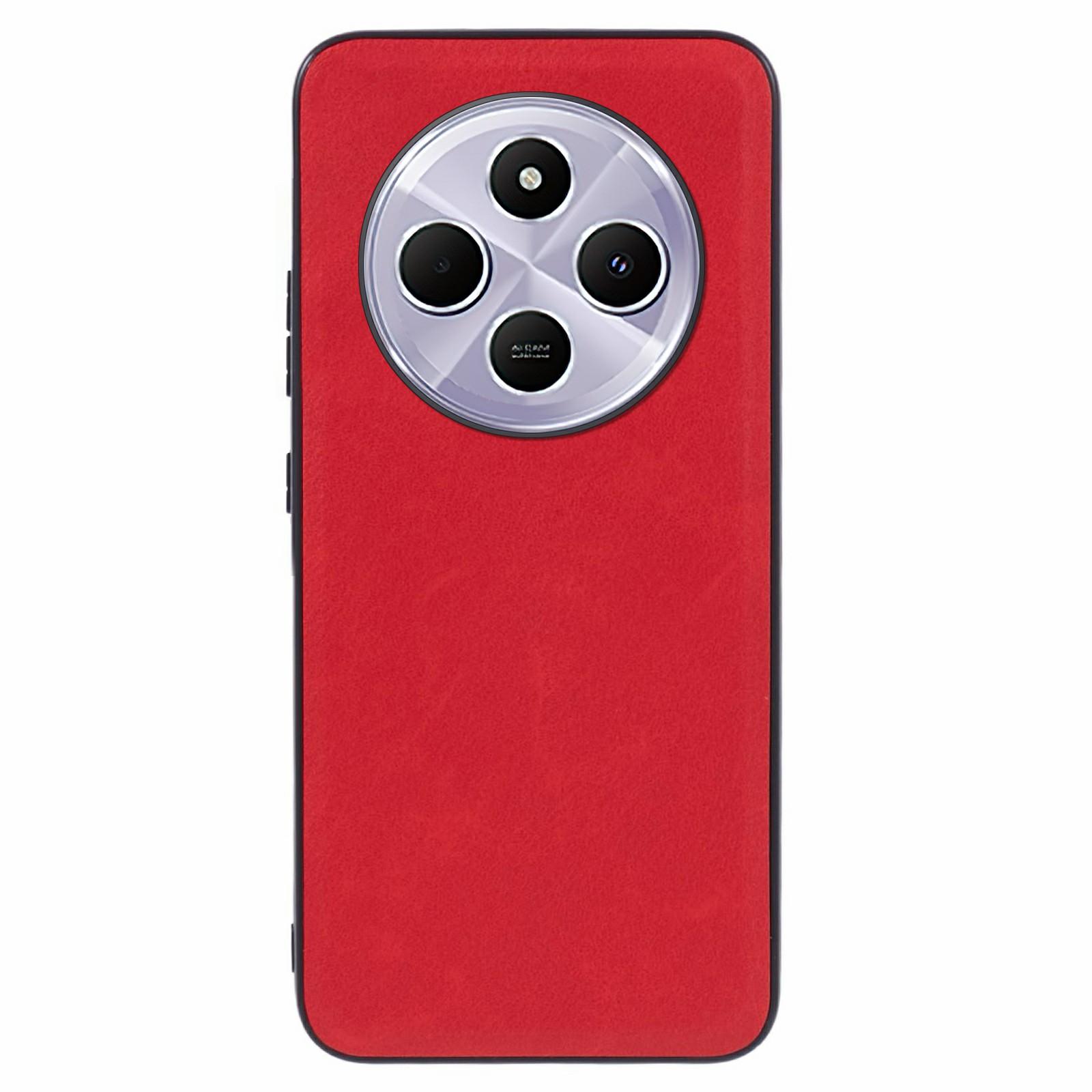 

Для Xiaomi Poco C75 4G/Redmi 14R 5G/14C 4G Чохол Ретро Шкіряне Покриття PC+TPU Чохол для Телефону Red