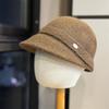 New Retro Hat Women's Autumn and Winter Wide Brim Show Face Small Bucket Hat Fashion Temperament Versatile Thermal Basin Hat Trend