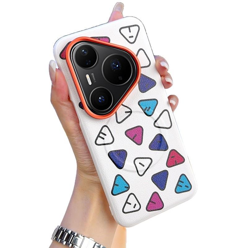 Golden Armor Graffiti Magnetic Leather Case for Huawei P70/Mate70 Ultra