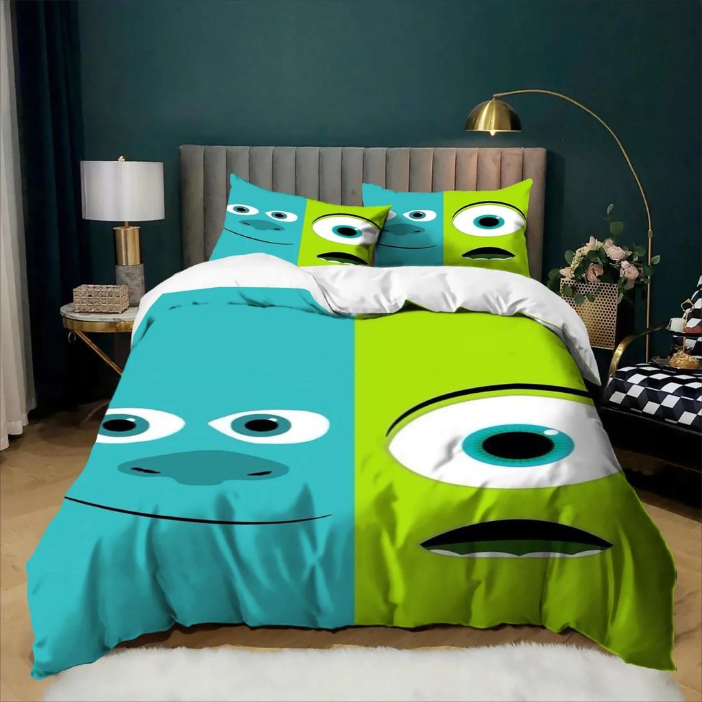 Exquisite Cartoon M-Monsters U-University Duvet Cover Pillowcase Bedding Set 2/3piece set Kids Boy Girl Single/Double/Queen Size