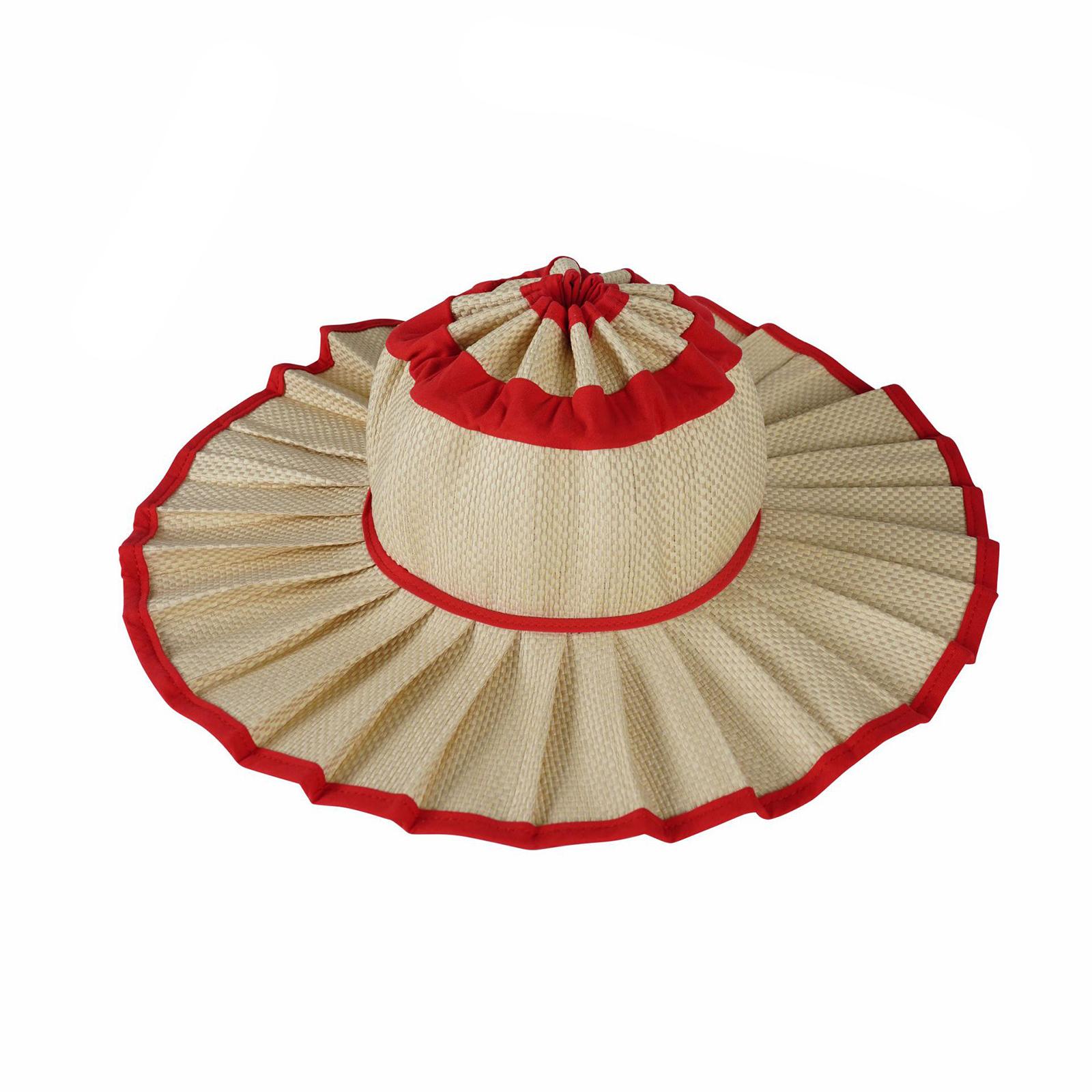 Модная складная женская солнцезащитная повседневная универсальная плиссированная шляпа красный