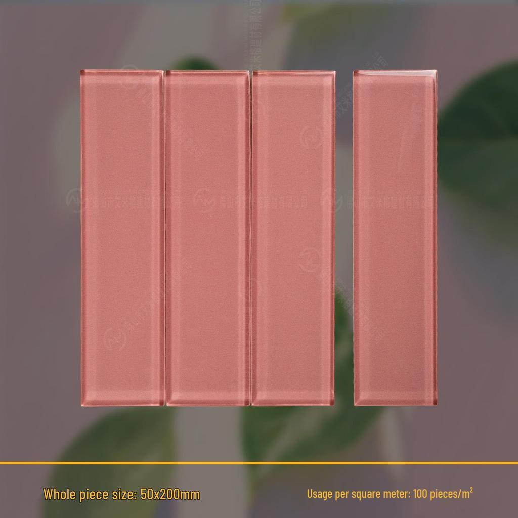 Dopamine Glass Handmade Tile: 50x200mm for Bathroom, Kitchen, Bar, and Shop Walls