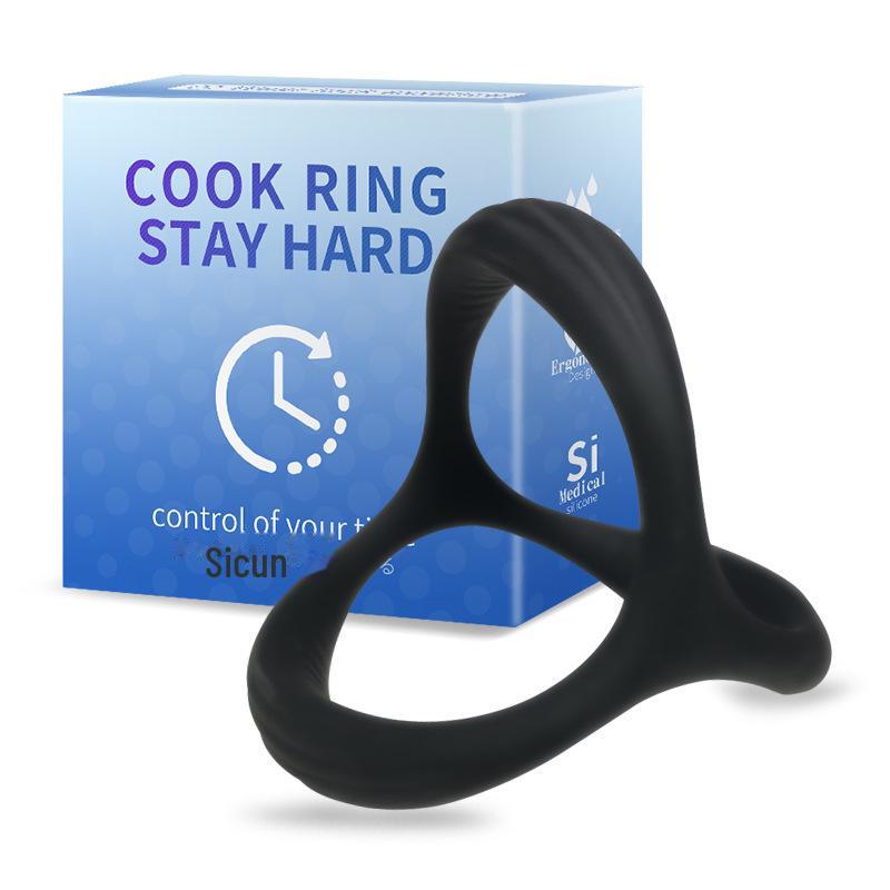 Men's Prostate Massager with Silicone Vibration and Three-Ring Design