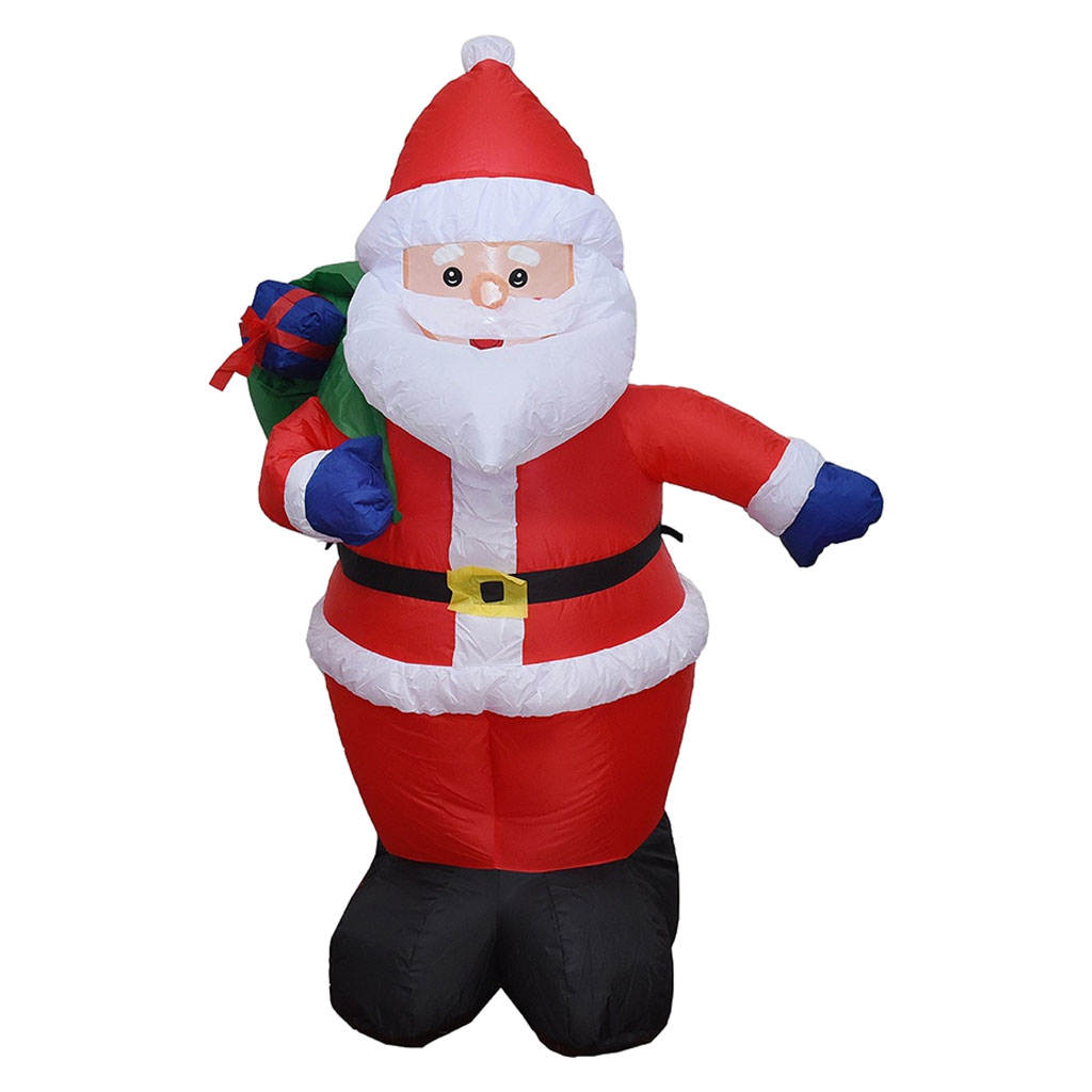 47inch Inflatable Giant Santa Claus Holding Gift Bag Christmas Decoration Ornaments for Holiday Christmas Eve 2025 New Year