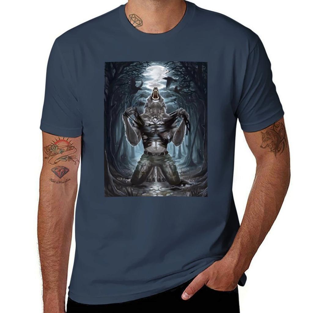 Wolf Ripping Off Shirt Meme TShirt Work Outdoor Short Sleeve Tee