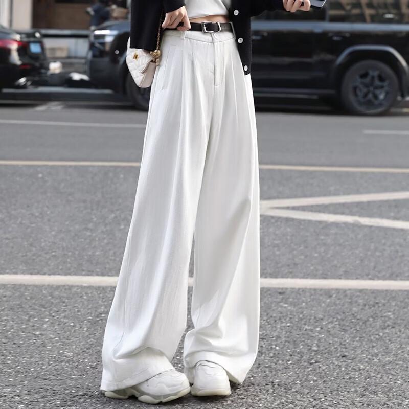 Sibaishe Women's High-Waist Loose Wide-Leg Casual Pants