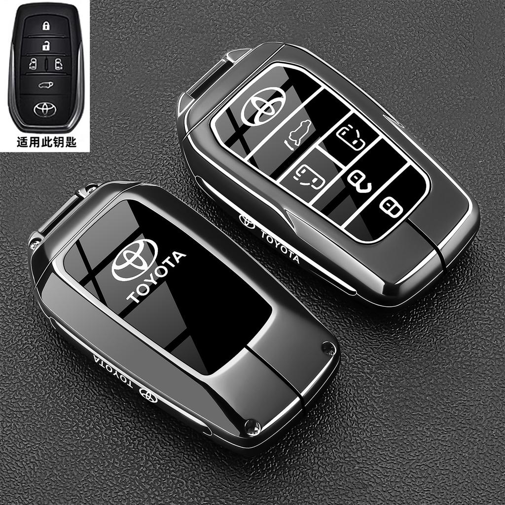 Leather Car Key Cover Case Protection Shell Keychain For Toyota Vellfire Alphard 30 Series Previa Tarago 5 6 Accessory
