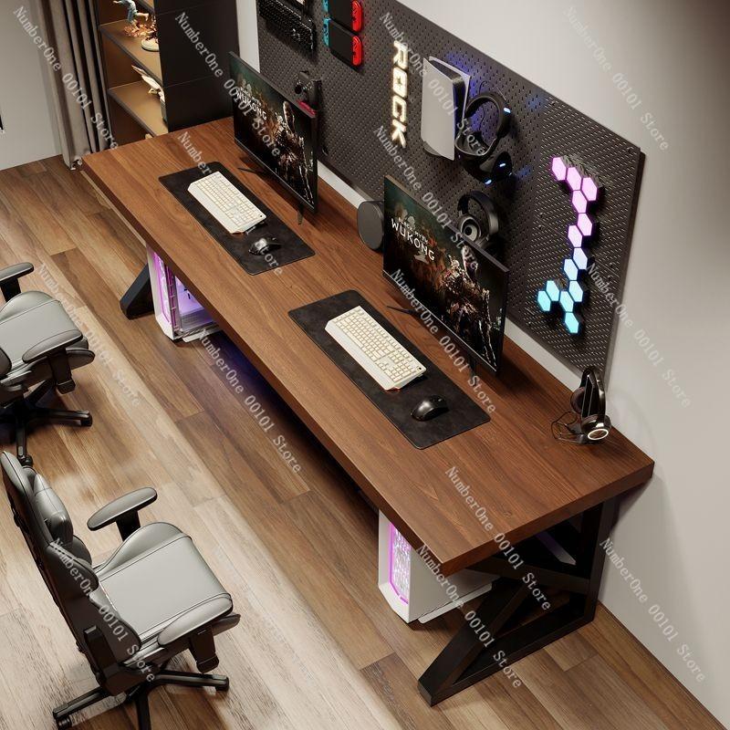 Solid Wood Large Board Gaming Table, Double Computer Desk, Desktop, Bedroom Home Office Desk, Double Office Desk, Long Workbench