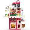 Simulated Kitchen Playset With Lights Sound Spray Steam Kids Pretend Cooking Toy Tableware Sink Set Gift For Boys Girls
