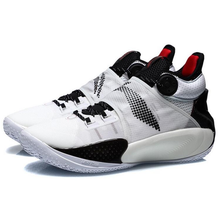 Li Ning SONIC 9 Cushioning Slip Resistant Mid Top Basketball Shoes Unisex White PE Sponsor Edition ABAR011-A