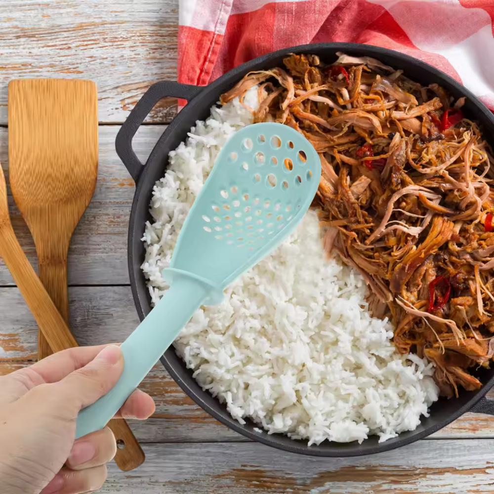 Kitchen Multi-Functional Cooking Spoon Portable Household Food Colander Electric Rice Cooker Spoon Baby Complementary Food Tool
