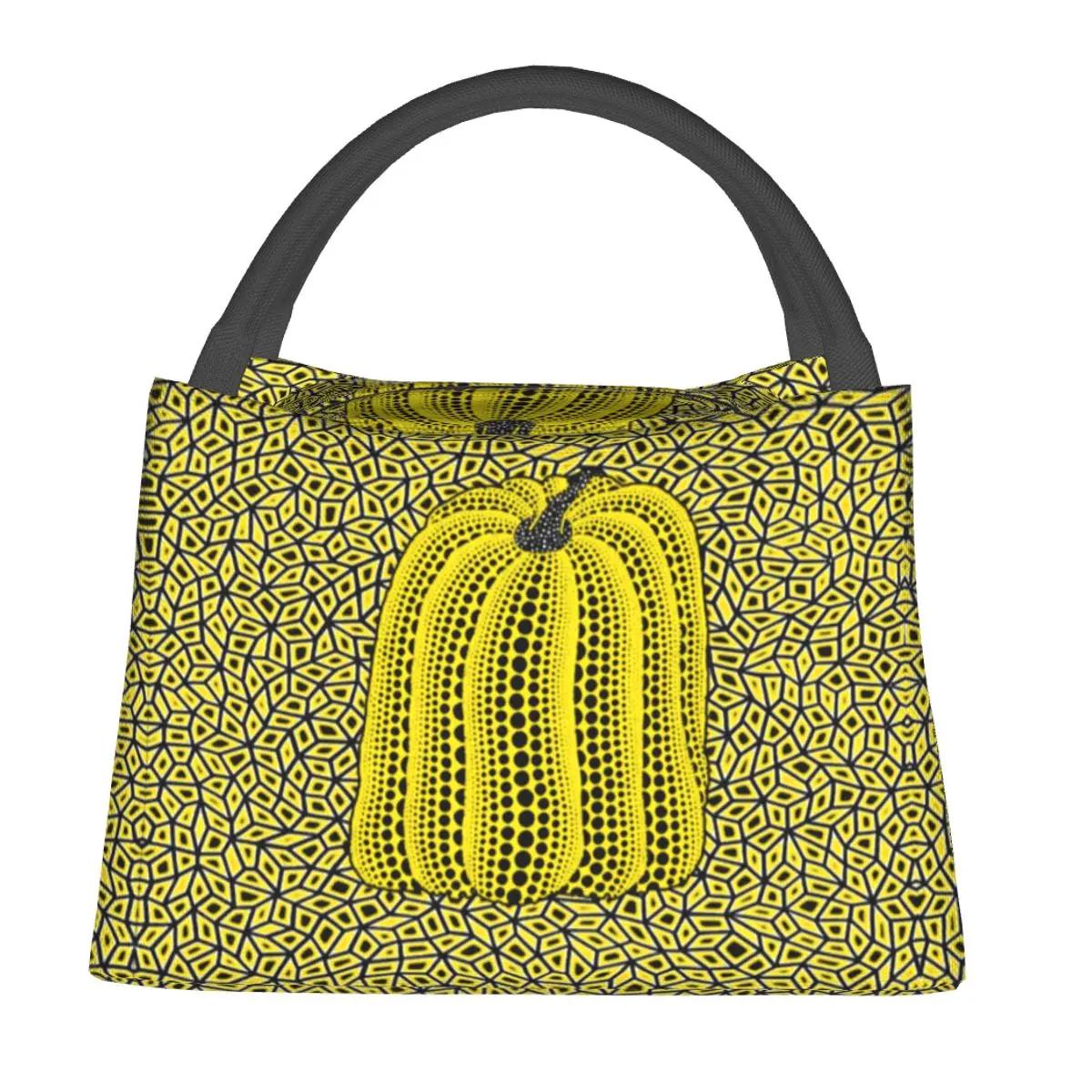 

Яёи Кусама Точки Тыквы Бесконечные Сетки Сумки Для Обеда Портативный Изолированный Холщовый Охладитель Термоконтейнер Для Пищевых Продуктов Пикник Работа Ланч-Бокс 28x17x16CM чёрный