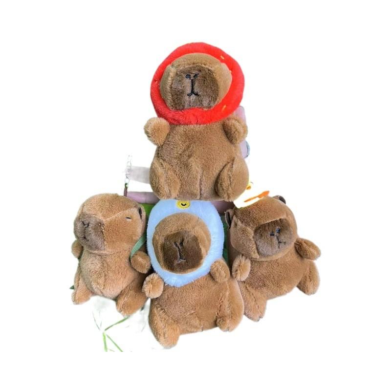 Capybara 11cm Fashionable Plush Keychain With Adorable Strawberry Hat Great Personalization For