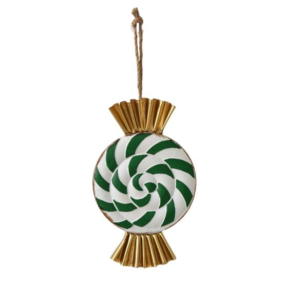 Metal Christmas Ornament Iron Gift Box/Candy/Drum Hanging Decorations for Christmas Tree Holiday Party Decor