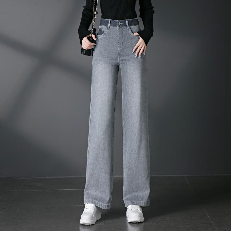 

2050 Plus Women s Velvet High-Waisted Wide-Leg Jeans: Winter Style, Slimming Fit, Loose & Fashionable. 33/5XL