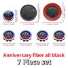 7Pcs 50th Anniversary Fiber Black Car Hood Front Rear Trunk Emblem Badge For BMW F20 E36 E46 X6 M4 E60 E93 E87 G01 G20 X3 X5 F30 FV7