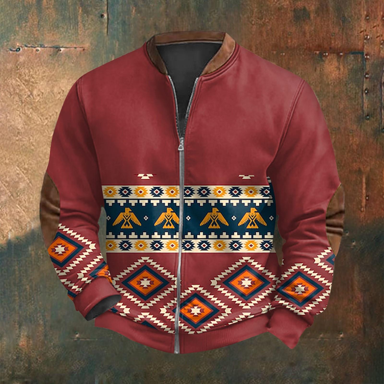 

Чоловічий світшот у стилі ретро з градієнтним принтом L червоний