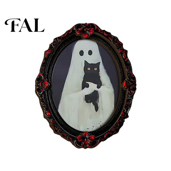 Gothic Refrigerator Magnets Halloween Dark Style Magnet, Retro Oval Photo Holiday Gifts Frame Decorative Magnetic Sticker for Metal