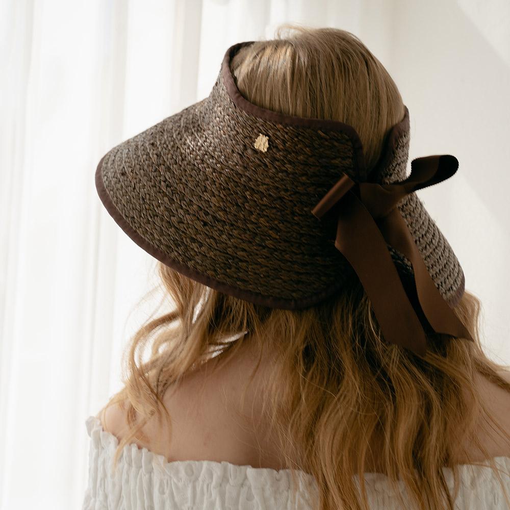 Kaliseumontapone Becky Raffia Visor Sun Cap Straw Hat