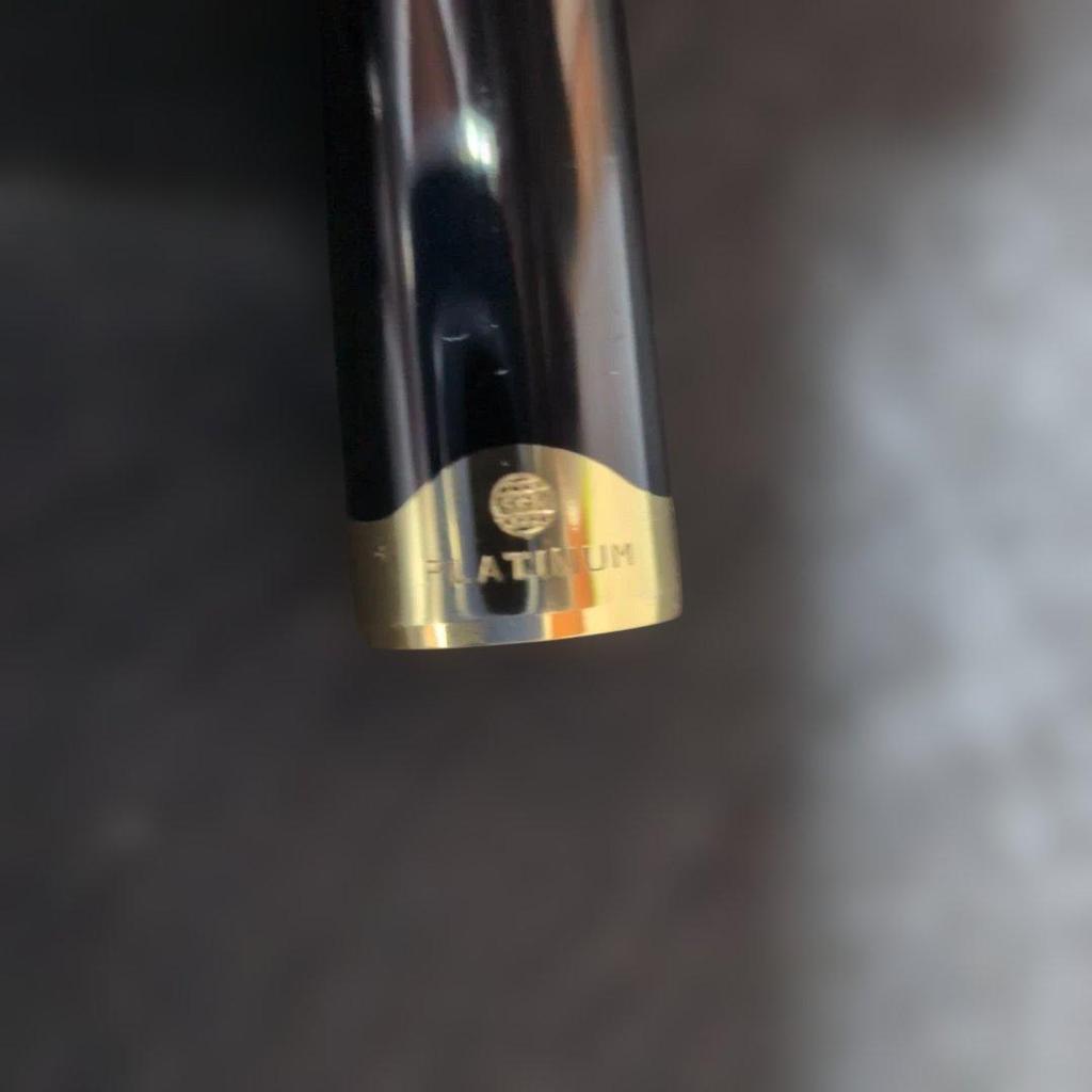 Used PLATINUM 18k Fine Nib Engraved Platinum Fountain Pen 12cm Vintage