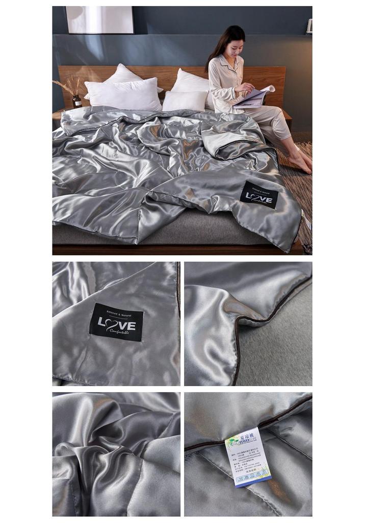 Ice Silk Cooling Summer Quilt: Solid Color, Waterproof, Air Conditioning Blanket