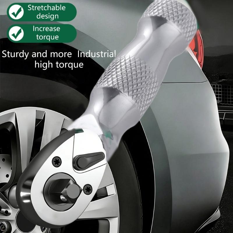 Quick Release Reversible Ratchet 1/4 ", 3/8 ", 1/2" Drive Ratchet Wrench, 72-Tooth Square Drive Socket Wrench