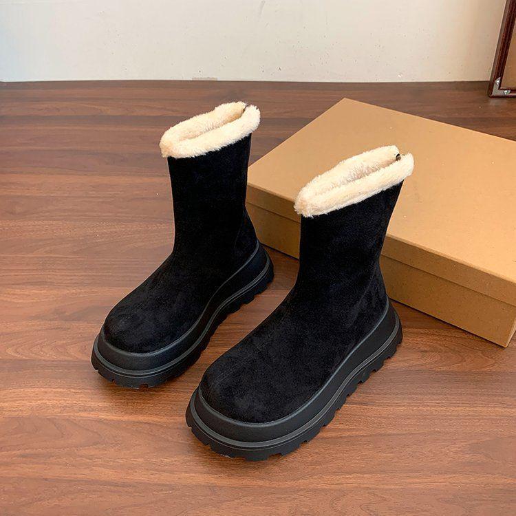 

Женские теплые флисовые зимние ботинки на платформе Size 42, Heel Height ~5cm
