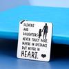 Square Keychain Father and Daughters Gift Stainless Steel Keychain Pendant Stainless Steel Keychain for Backpack Bag Pendant
