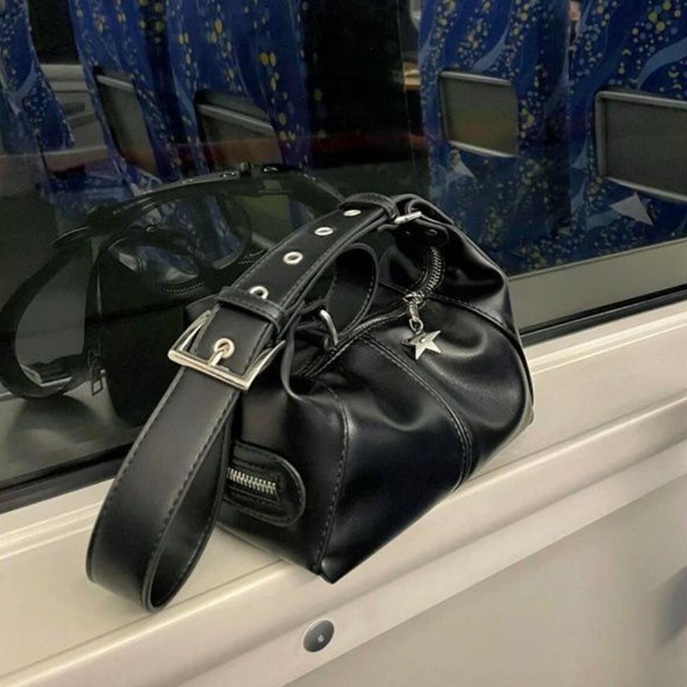 Koreansk Gotisk Stjärntjej Svart Handväska Harajuku Estetisk Vintage Axelremsväska Trendiga Dam Messenger Tote-väskor