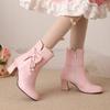 Large Size - Short Boots Coarse Heel White Martin Boots Sweet beautiful women boots Winter