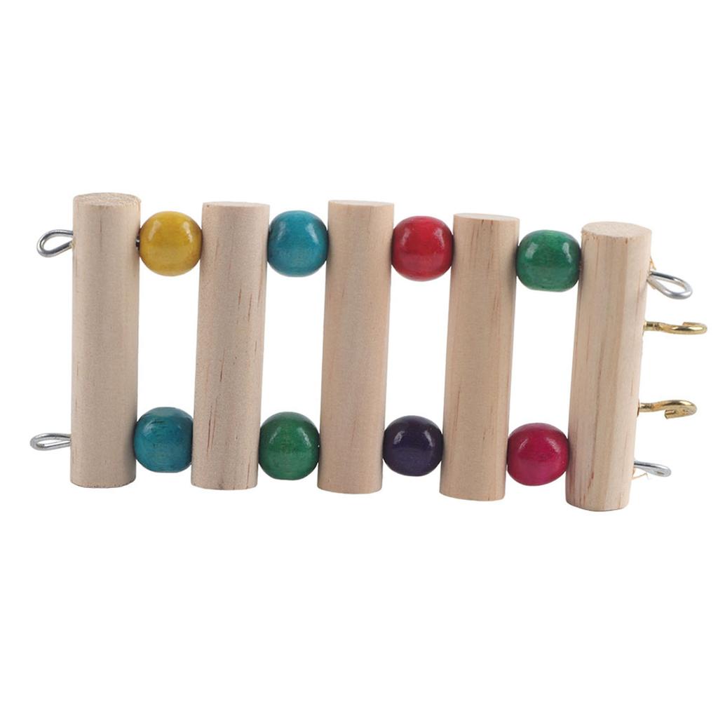 Pet Ladder Bridge Wood Climbing Swing Portable Mouse Hamster   Canary Pet Toys (5Steps S)