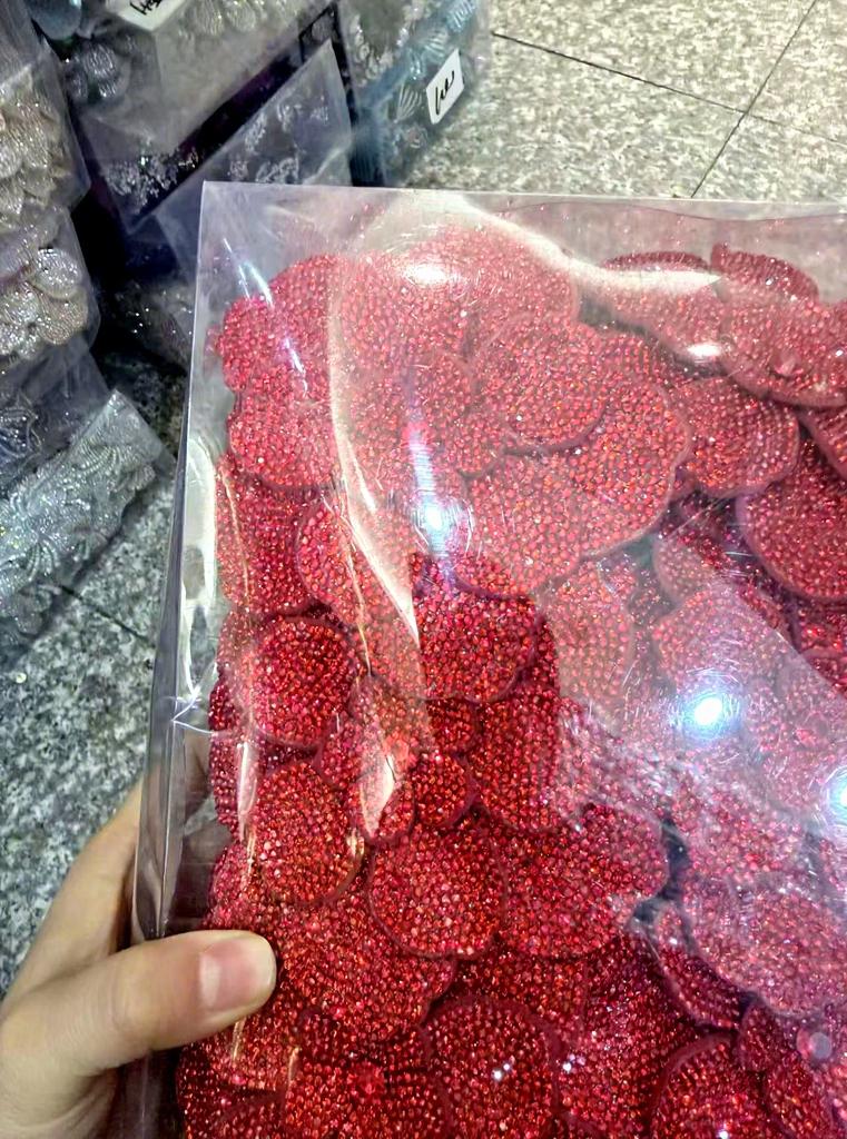 Factory Hot Sale Shoes Flower Three-layer Cloth Fabric Patch Flower Rhinestone Handmade DIY Clothing Bag Accessories