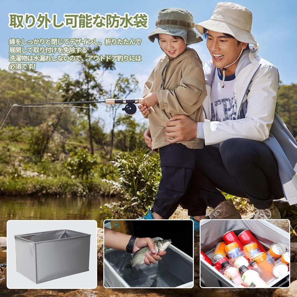 SONGSONG Foldable Storage Set of for and Foldable Containers with Wooden Easy Large for Home and Car Use Set of Includes 3 Waterproof Boxes, 35L, 3,