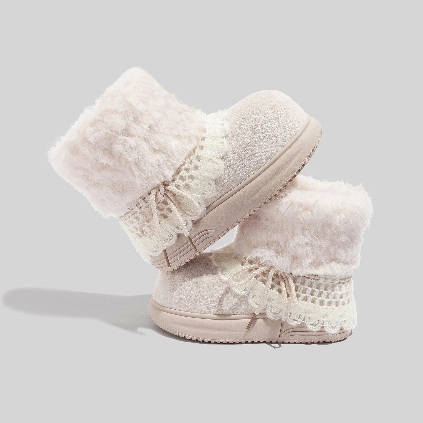 

Winter high-top velvet thickened snow boots keep warm and comfortable, casual thick soles increase the tide of cotton shoes 35